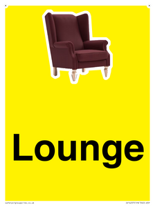 Lounge Dementia Friendly Yellow SIgn